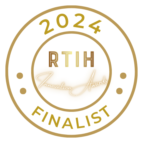 gold and white finalist badge